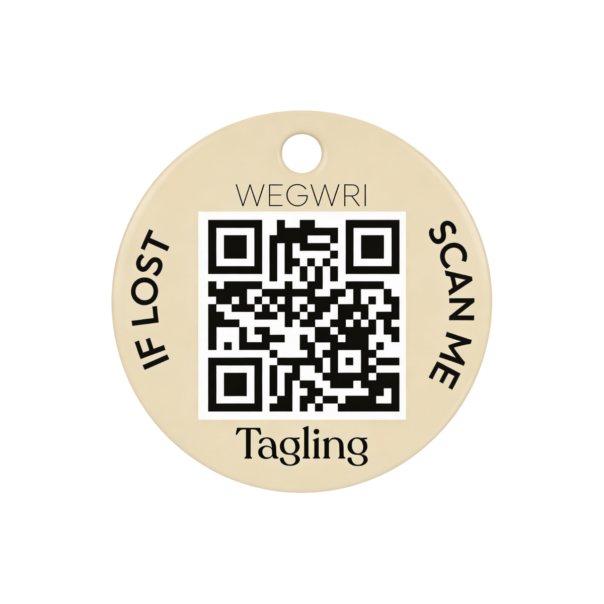 Phone camera scanning the QR on a Tagling tag